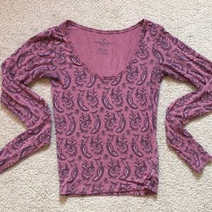 XS American Eagle Purple Floral Top